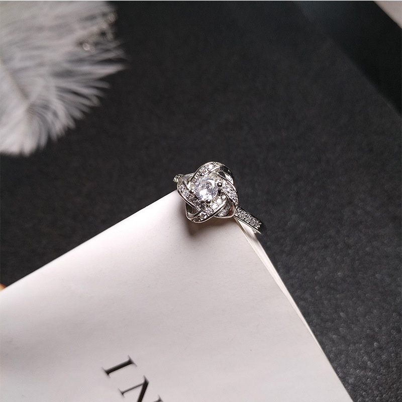 Cincin Zircon Berlian Gaya Korea Untuk Wanita