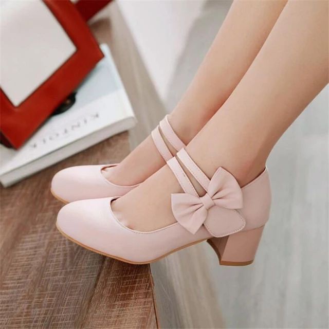 Sepatu heels wanita sepatu tali pita sepatu hak tahu