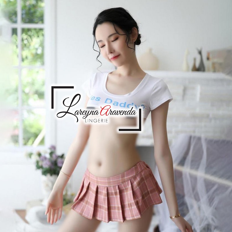 Set Baju Lingerie + Rok Seksi Model Costume Tennis Women LG093