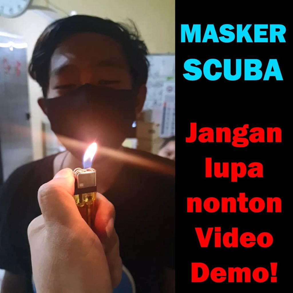Masker Scuba / Scuba Mask / Masker Kain Scuba - Hitam