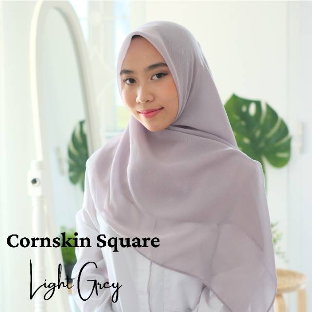 [JAHIT TEPI] HIJAB CORNSKIN SEGIEMPAT / CORN SKIN SQUARE / JILBAB CORNSKIN