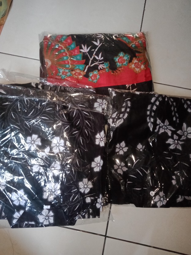 Batik Couple Pria Wanita Dewasa Dan Hem/gamis Anak Motif Kipas (bisa Cod)