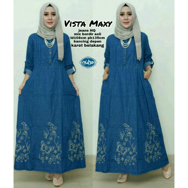 aero maxy | ariani | khaira maxy | hilya maxy | ninis maxy gamis jeans bordir