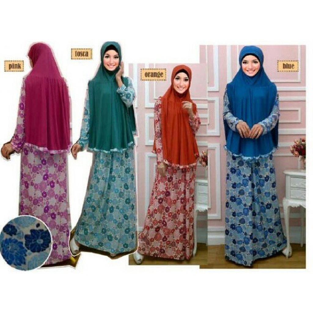 stelan floral long dress 891 + hijab