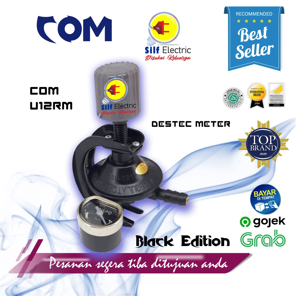 PAKET Regulator Gas Com 201 Destec FREE Selang 1.8 Meter SNI DESTEC REGULATOR