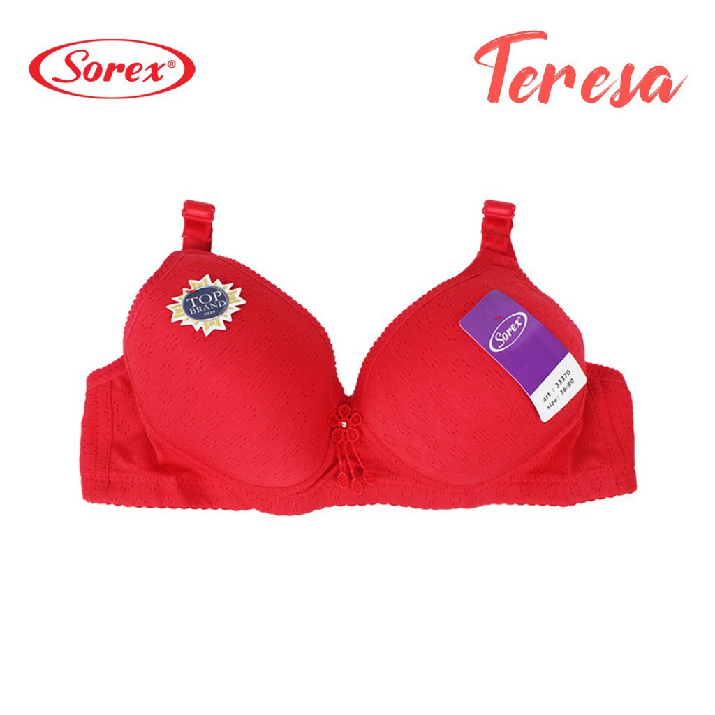 Sorex Bra Busa Sedang Tanpa Kawat, Kait 3 Cup setara Cup B, Teresa BH 33370 Fashion Harian