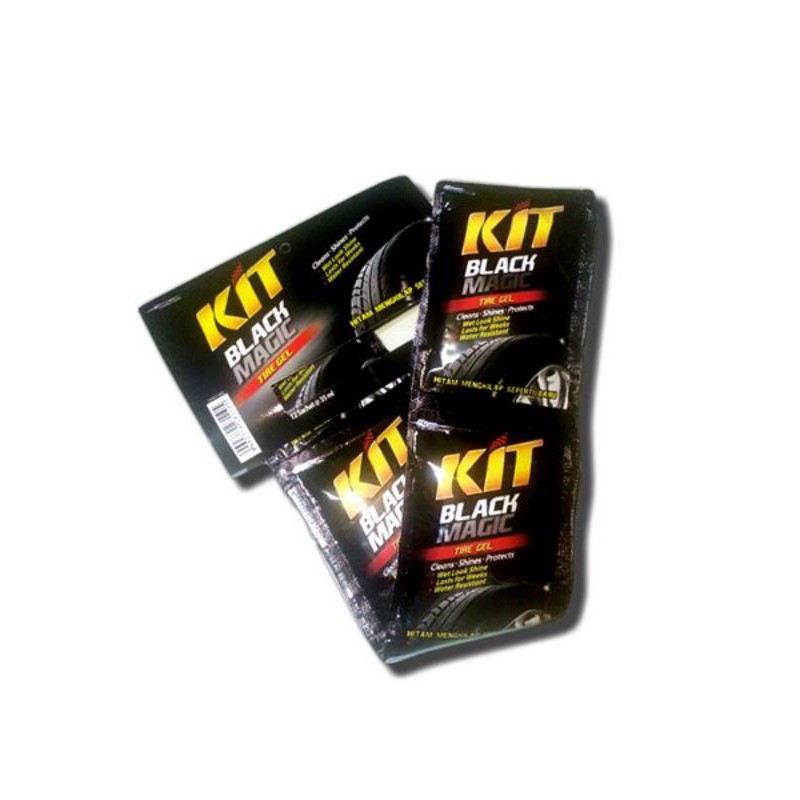 Kit Black Magic Tire Gel Semir Ban Sachet 35 Ml Semir Ban Mobil Motor Sepeda Penghitam Ban Roda