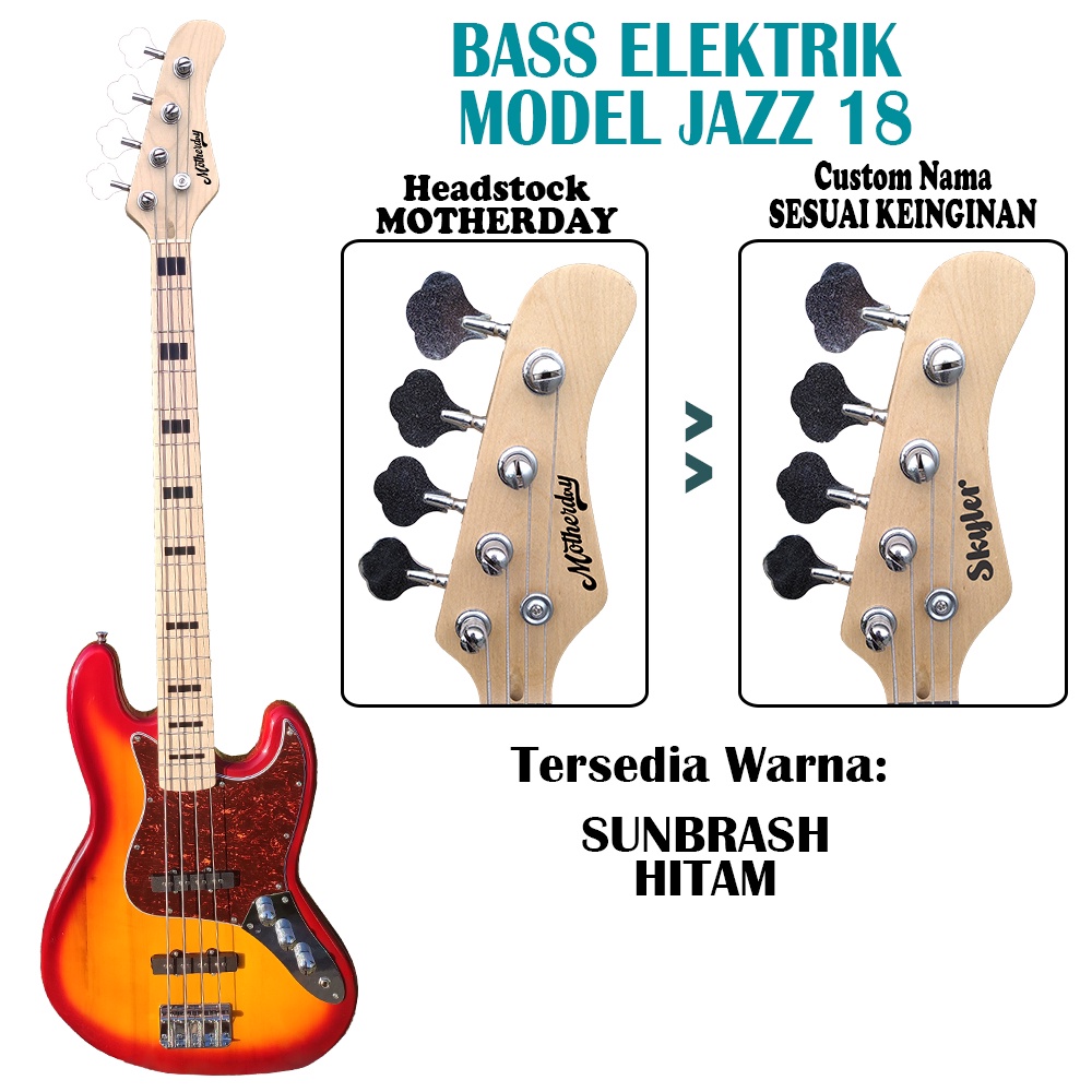 Bass elektrik Original Seri Bass Jazz Seri 18 FREE PACKING KAYU