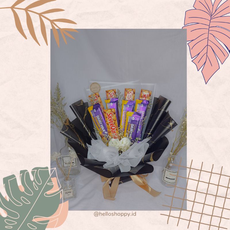 Bouquet coklat, bucket coklat silverqueen/cadbury