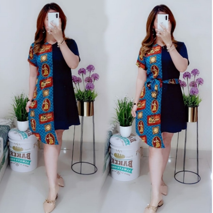 *[HNFK] Dress Import Wanita / Dress Casual Wanita Korea / Dress Motif Wanita Terbaru