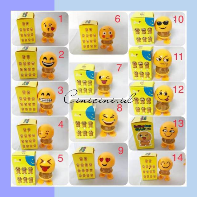 [ Cinicini ] Boneka Per emoji Kuning Non Led Boneka Per Asemble Goyang Warna