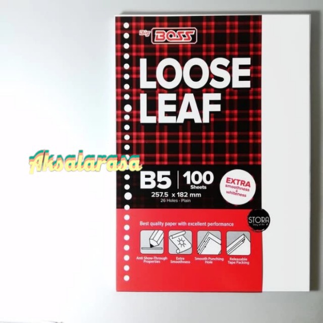 

Loose Leaf Big Boss B5 Polos - Isi Binder Polos B5