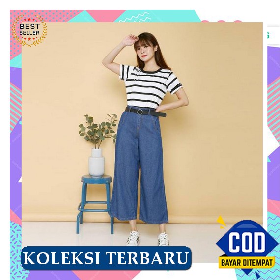 Celana Jeans Wanita Kulot Jeans Hightwaist Kulot Jeans Wanita Celana Panjang Wanita Terbaru 2022 Kul