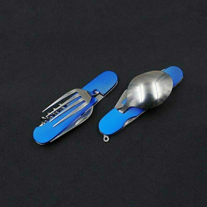 Spoon Set 6in1 Sendok Garpu Pisau Alat Makan Serbaguna