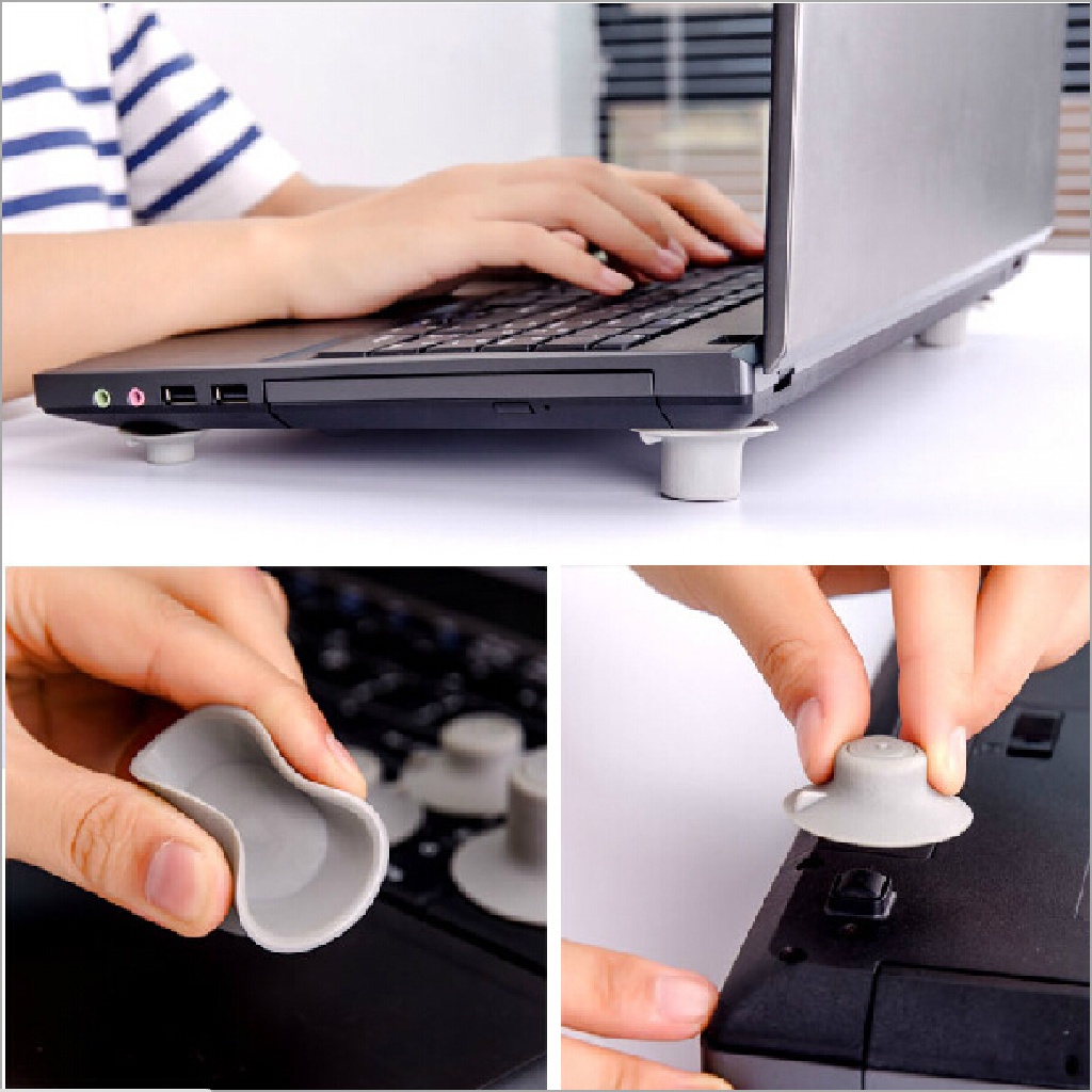 (AATrillionCatalpa) 2pcs Stand Pad Pendingin Anti Slip Untuk Laptop / Notebook