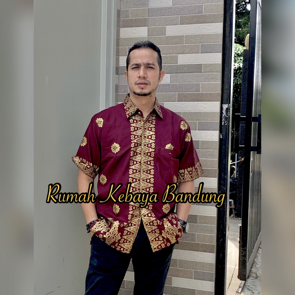 KEMEJA COUPLE ASHANTY NIA MAUDY BATIK JUPRI MOTIF SONGKET PALEMBANG(FOTO CEWEK TERPISAH)