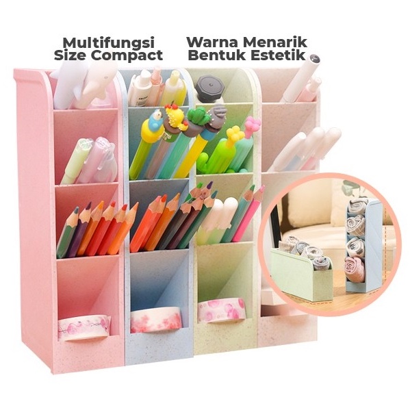 ☛TK☚ R508 Holder pen rak pensil 4 tingkat multifungsi 20.5 x 5.9 x 9.25CM