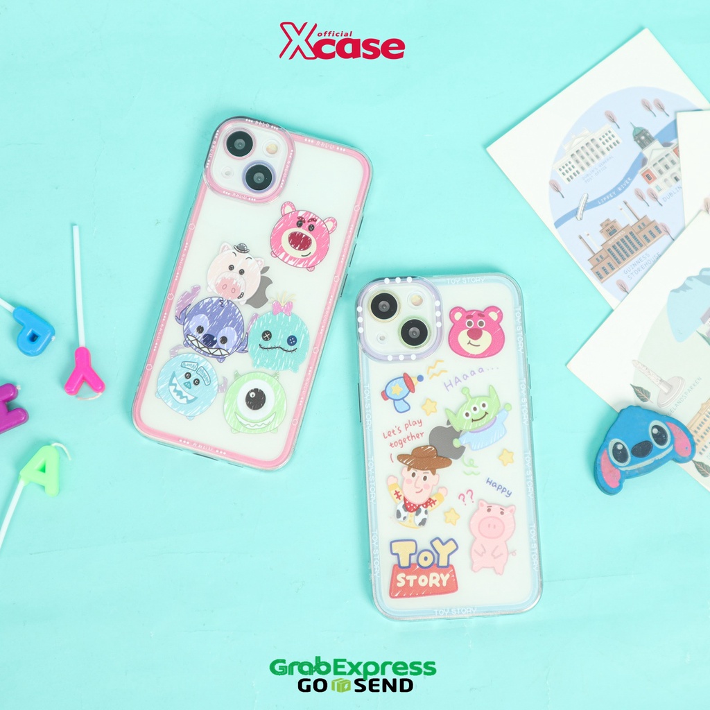 Clear Soft Case Cartoon 2 Motif Tsum Tsum and Toy Story Full Lenscover For iPhone 7 8 SE 7+ 8+ X XR XS 11 12 13 Mini Pro Max