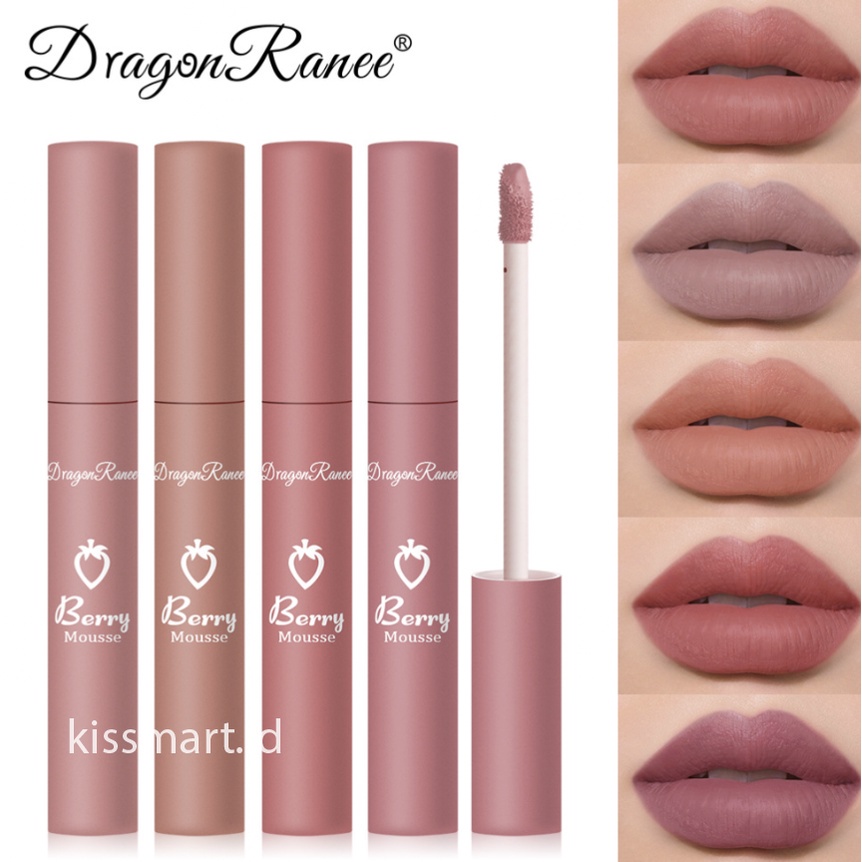 DRAGON RANEE Lip Glaze Berry Mousse Matte Lipstik Lipgloss Lipstick Berfungsi Menutupi Bibir Yang Hitam  TD001