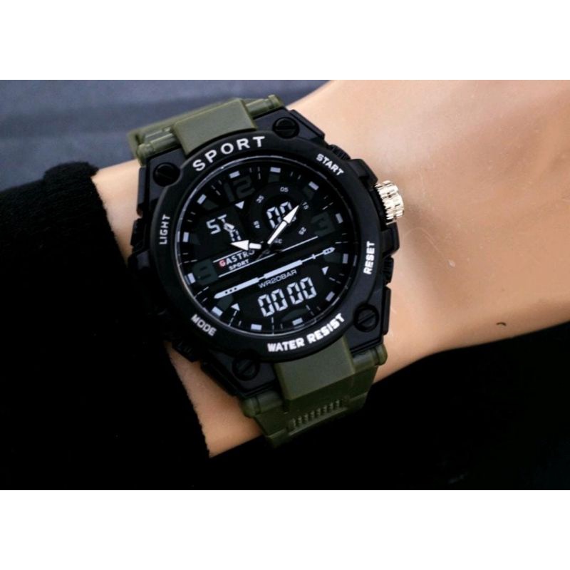 Jam Tangan Sport Jam Tangan Pria Besi Rubber Jam Tangan Anti Air