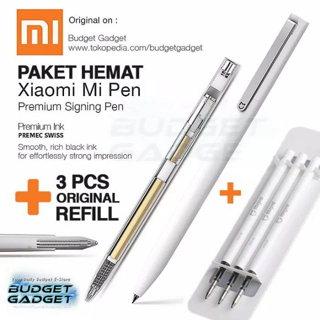 

Paket Xiomi Mi Pen Refill 3 PCS Pulpen Bolpen Premium(Original)