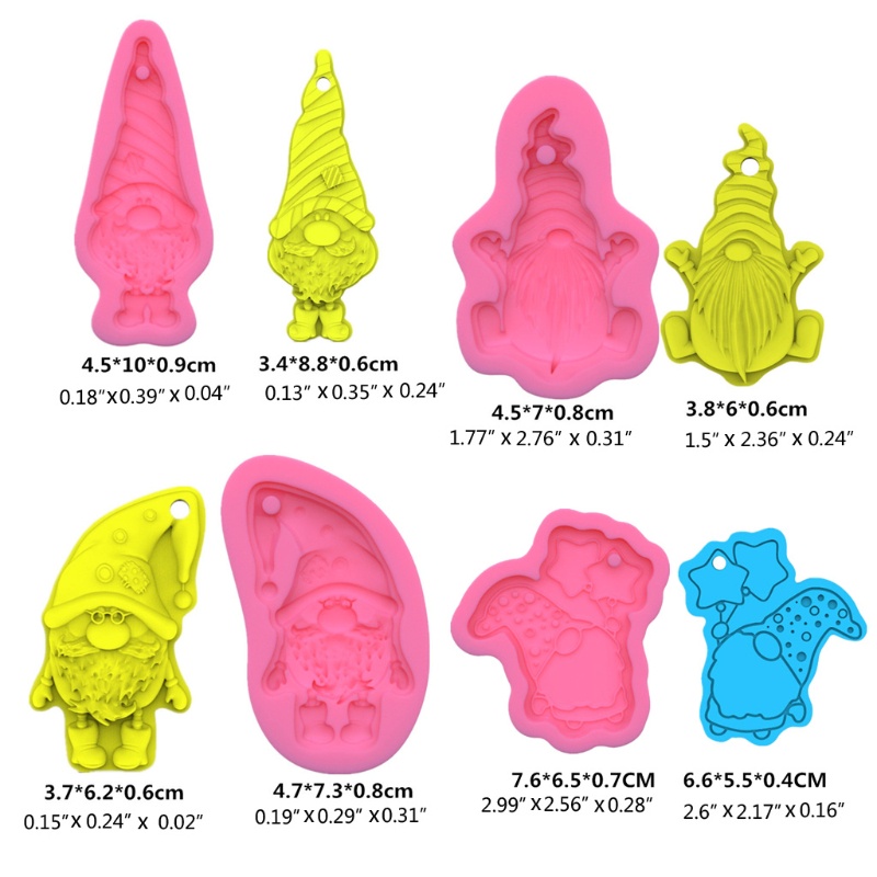 SIY  Gnome Keychain Resin Mold Lucky Gnome Santa Claus Pendant Silicone Resin Mold