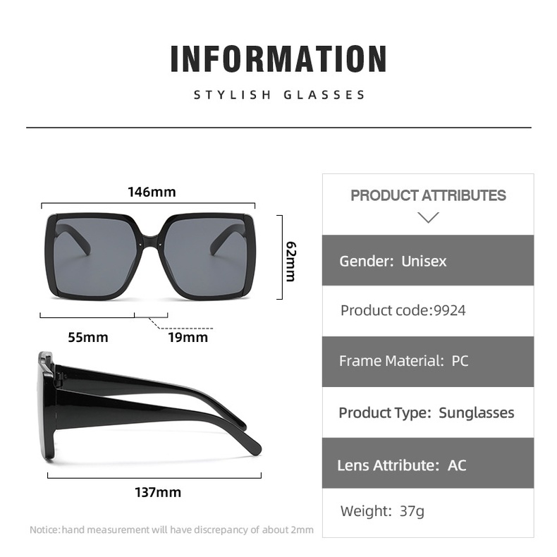 2022 Kacamata Hitam Wanita Model vintage frame Besar