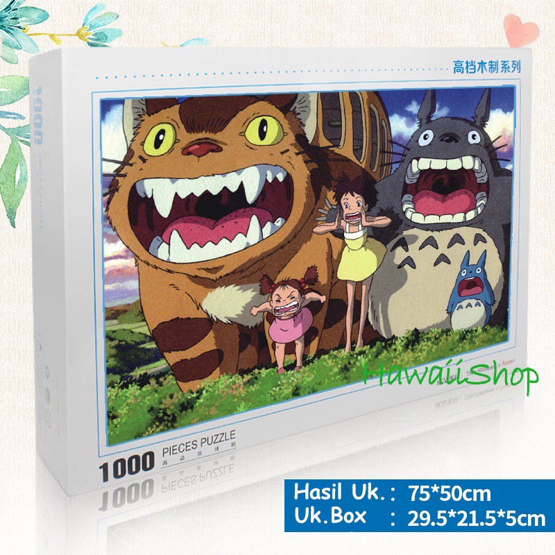 Puzzle Jigsaw 1000 pcs kayu Uk.70 x 50cm - My Neighbor Totoro