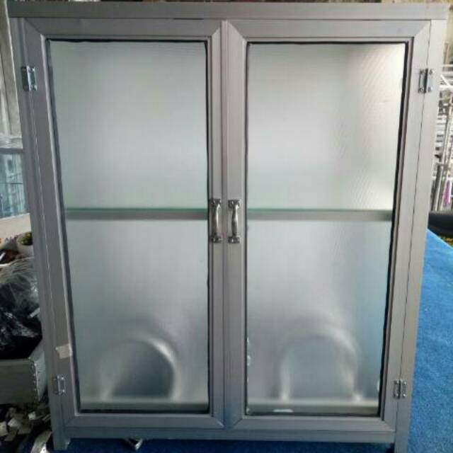Lemari piring aluminium minimalis