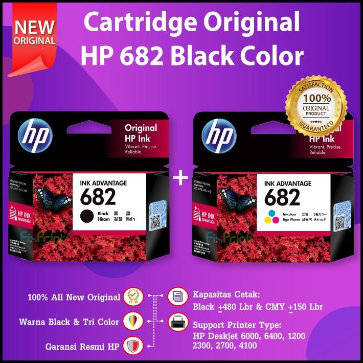 Cartridge Hp 682 Black Color Refill Printer 2336 6075 6078 6475 6478