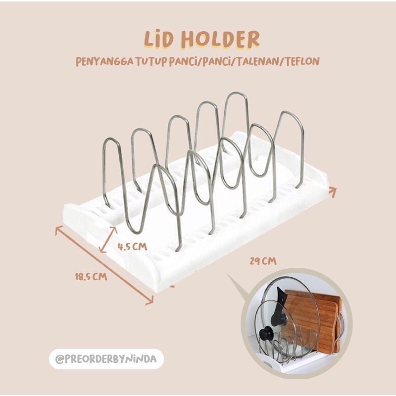 Terlaris [ready Stock] Lid Holder - Holder Penyangga Tutup Panci / Panci / Talenan / Teflon 9N97D7TQ7gXb6