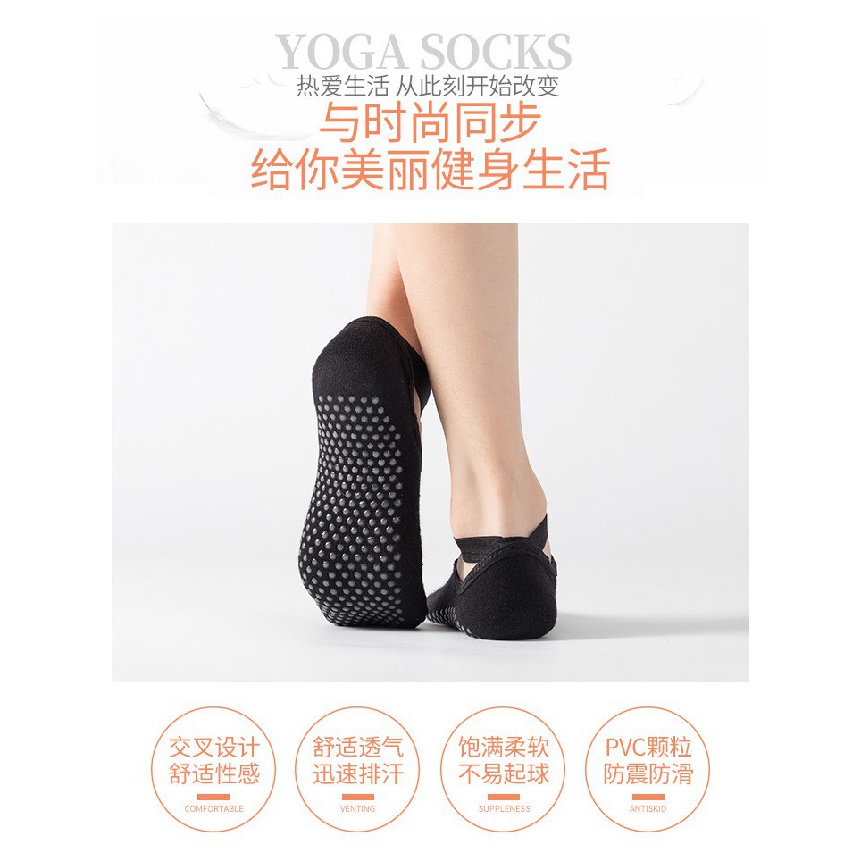 852 KAOS KAKI YOGA PILATES ANTI SLIP ANTI JATUH / YOGA SOCKS OLAHRAGA WANITA PEREMPUAN IMPORT