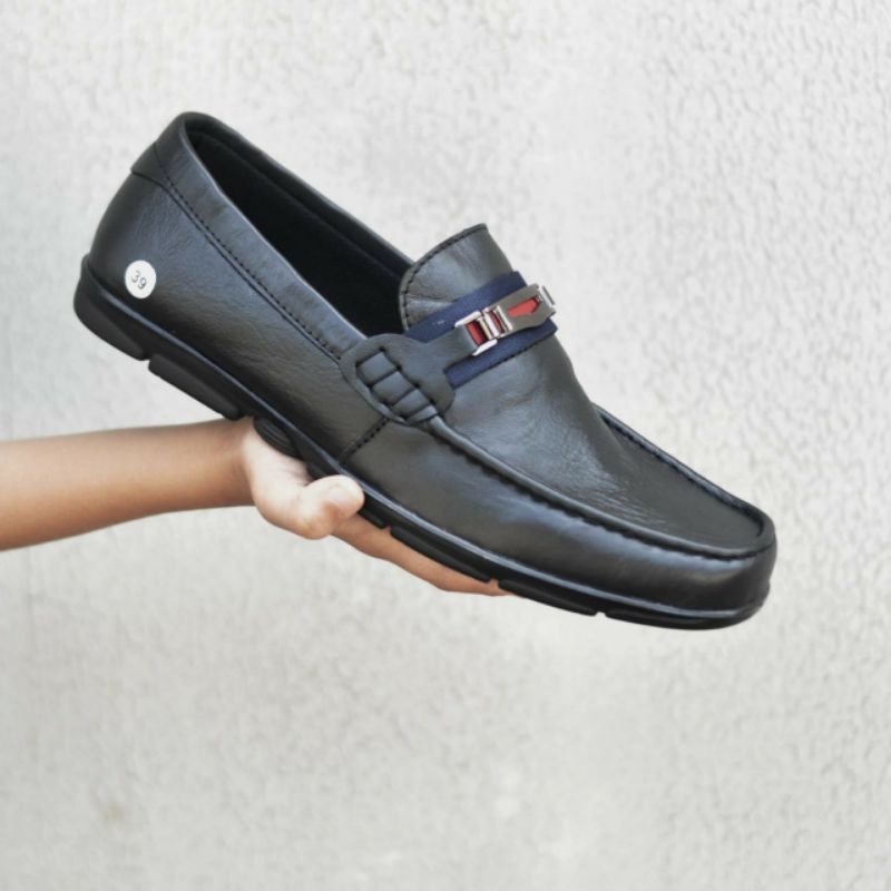 TICE SLOPE Sepatu Kulit Pria Sepatu Formal Pria Slip On Loafers Casual Kerja Kantor Slop Selop Pesta Kondangan