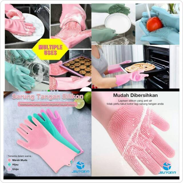 SARUNG TANGAN CUCI BAHAN SILIKON - MAGIC SILICONE GLOVE