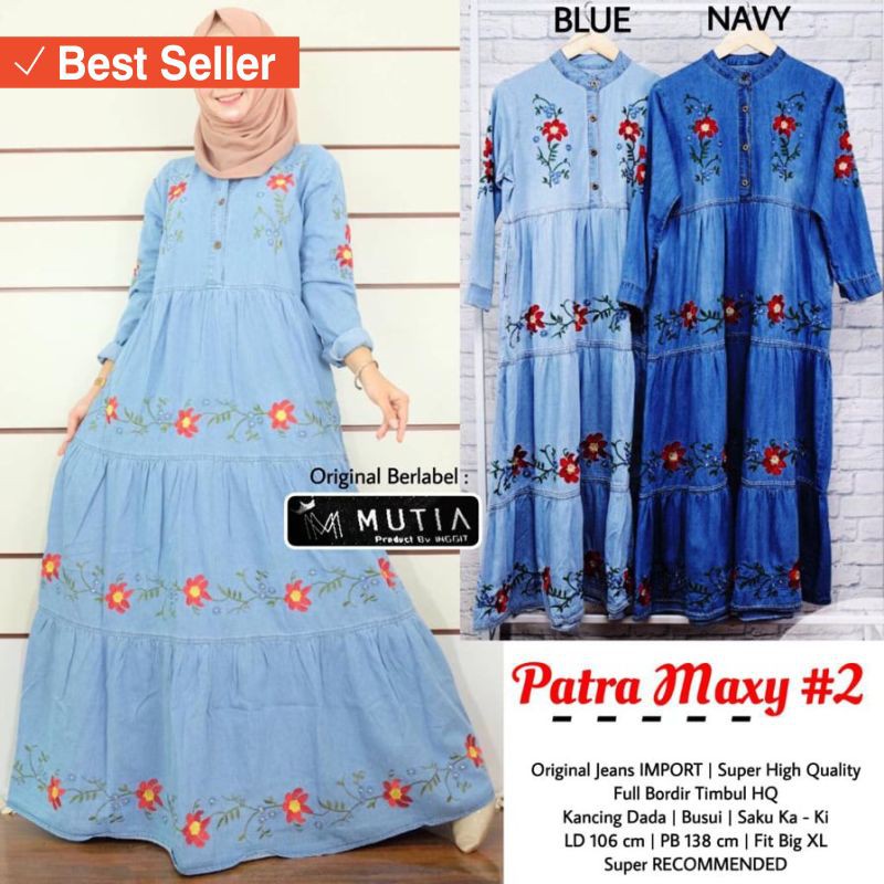DRESS MAXI WANITA CANTIK ANGGUN RAPI HALUS MURAH / Patra Maxy #2 Premium Quality by Mutia