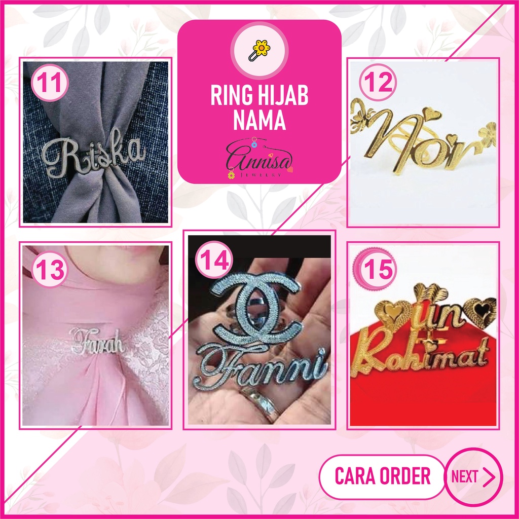 Bross Ring Hijab Silver Polos Uk.Standar Best seller