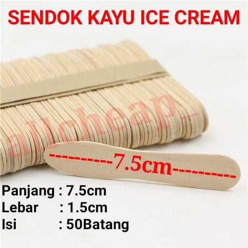 ISI 50pcs SENDOK GAGANG KAYU ES KRIM SPOON ICE CREAM KAYU ES CRIM