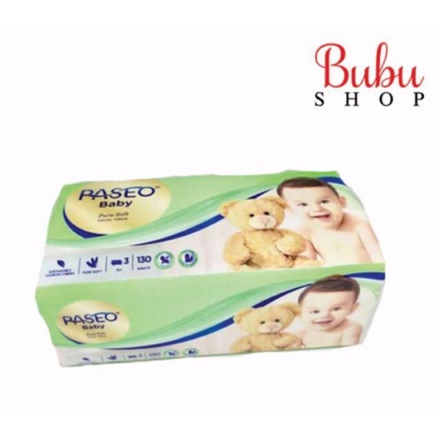 tissue tisu paseo baby pure soft 130 sheet 3 ply