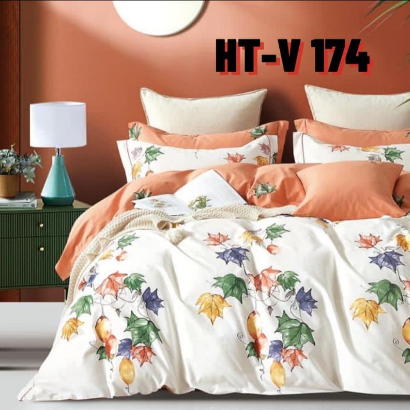 Seprei katun Jepang motif bunga putih