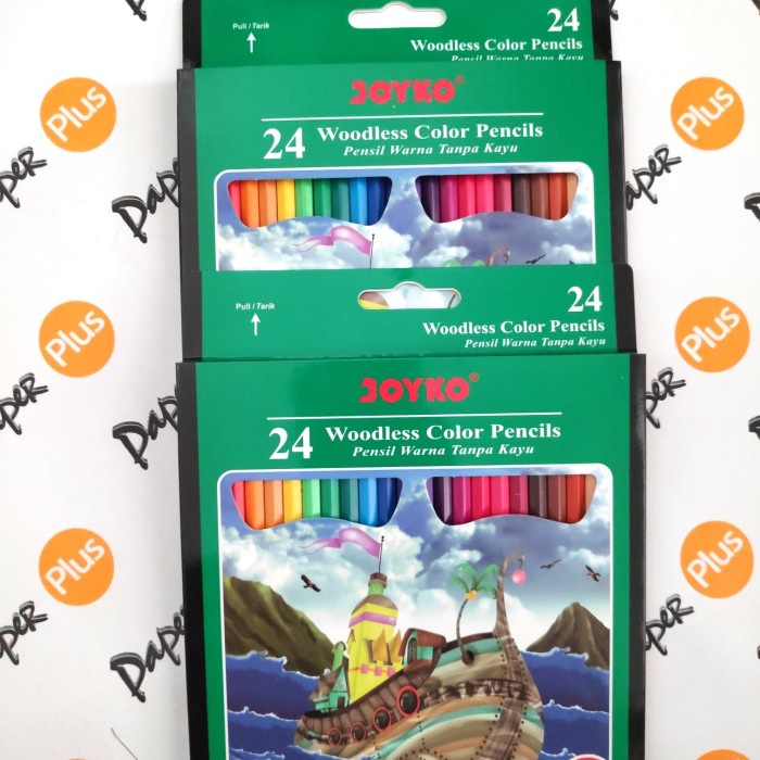 

Limited Pensil 24 Warna Joyko Woodless Panjang Cp104 Bergaransi
