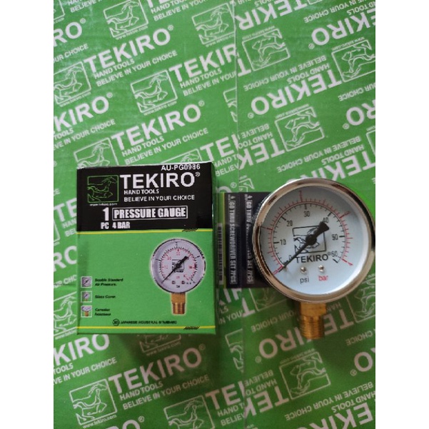 TEKIRO PRESSURE GAUGE 4 BAR PENGUKUR TEKANAN ANGIN 4 BAR MANOMETER