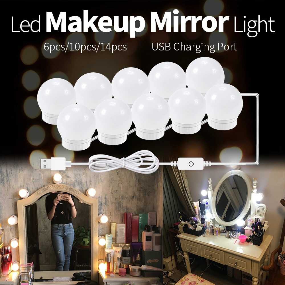 Lampu Bola LED Cermin Make Up USB Mirror Bulb 10 LED CanLing - CLN10 - 7RLL6LWH