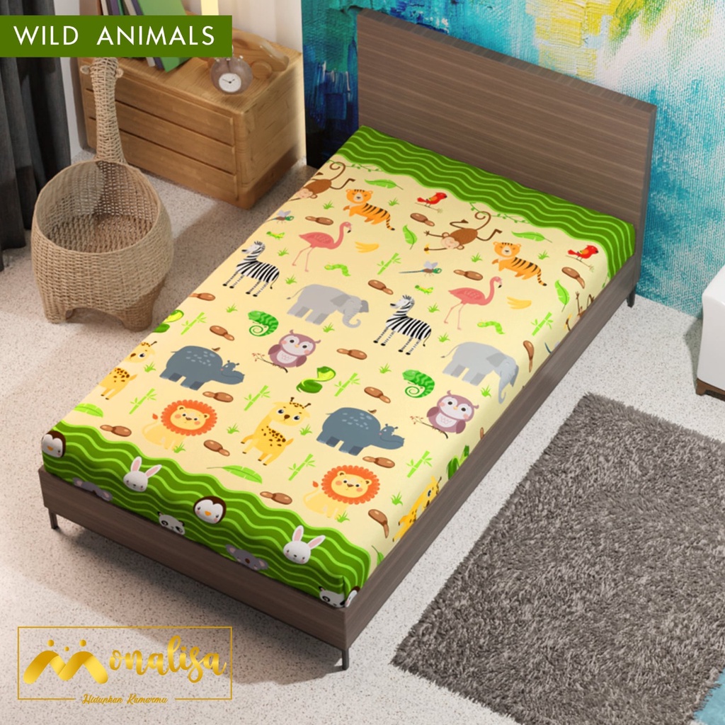 SPREI WATERPROOF MONALISA SINGLE 120X200 / PABRIKAN-wild animal
