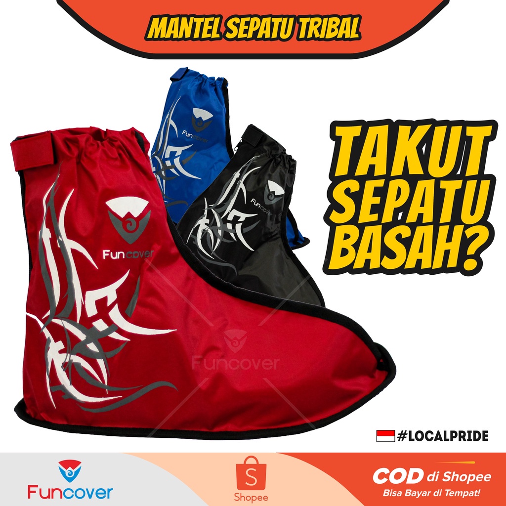 Jas Hujan Sepatu Anti Air Seleting FUNCOVER Untuk Anak dan Dewasa