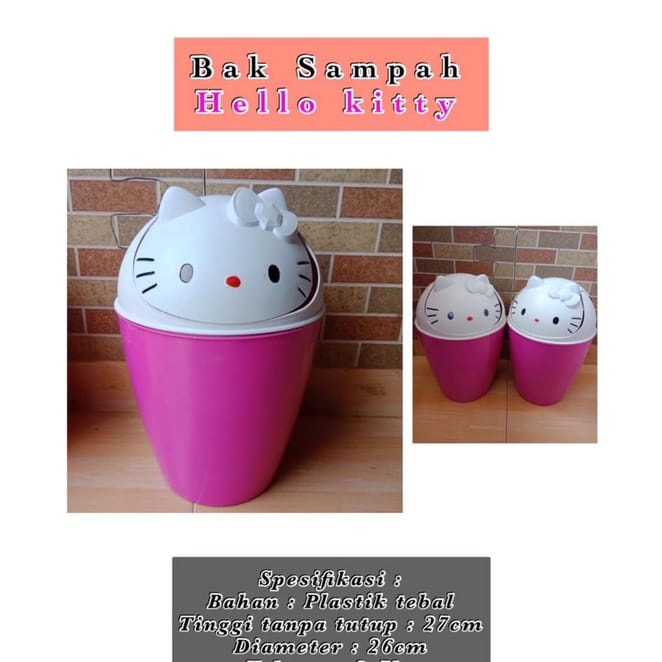 TEMPAT SAMPAH KARAKTER - TEMPAT SAMPAH HELLO KITTY / TEMPAT SAMPAH