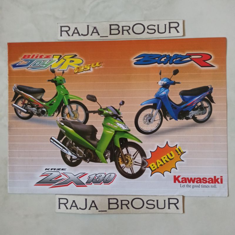 Poster brosur katalog Kawasaki Ninja 150RR/Ninja Kis/Blitz Joy VR/Blitz R/Kaze ZX130 Baby Ninja 2005