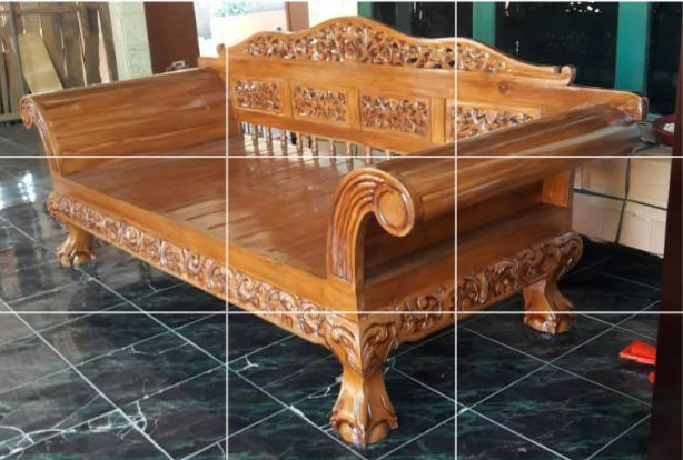 Bangku bale bale model kuku macan kayu jati pilihan