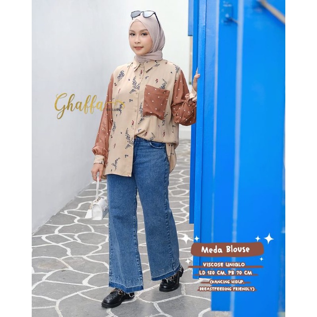 Meda blouse motif 2in1 by ghaffa the label