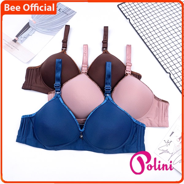 BEE - Bra Polini Ukuran 36 38 40 42 Bh Wanita Kancing Tiga Tanpa Kawat A02