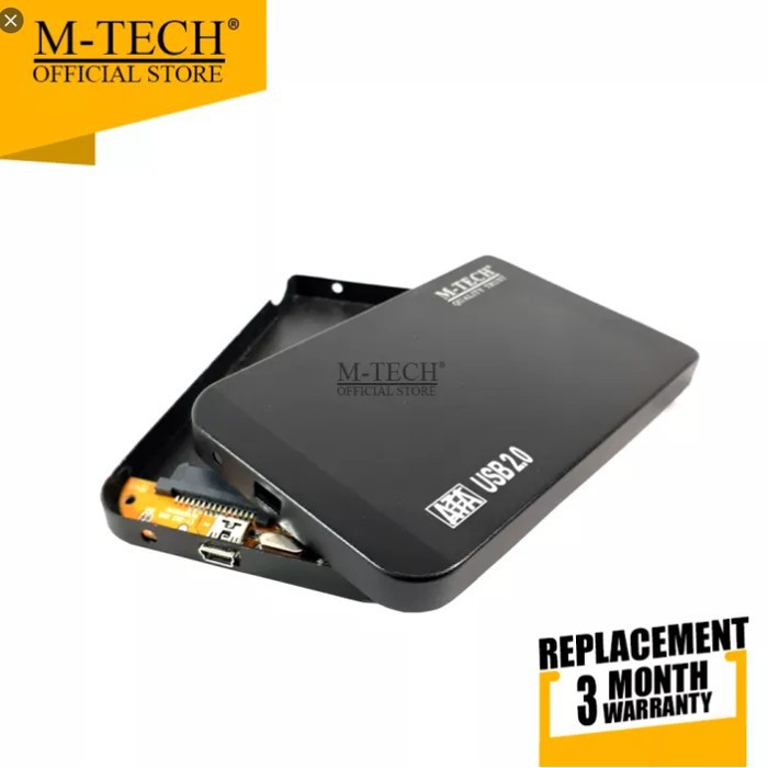 Hdd ssd enclosure m-tech 2.5 inch sata usb 2.0 480Mbps slim alumunium color - Casing harddisk external 2.5&quot; usb2.0